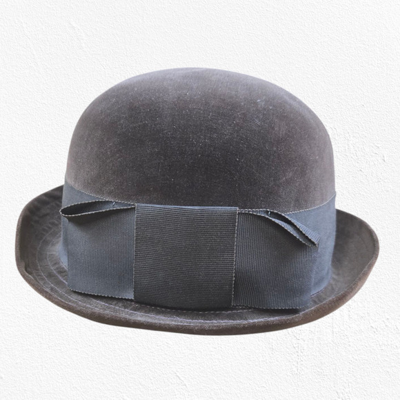 1940s Vintage Classic Brown Fur Felt Derby Bowler Hat Made in USA Union Label - Picture 1 of 7